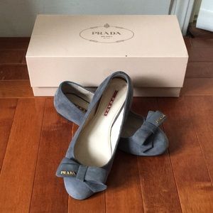 Prada gray ballet flats